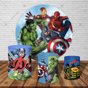 PAINEL E TRIO VINGADORES TECIDO   MALHA  PREMIUM  