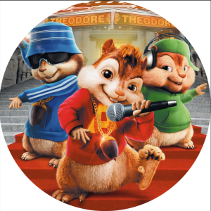 PAINEL REDONDO ALVIN E OS ESQUILOS TECIDO   MALHA  PREMIUM  