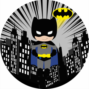 PAINEL REDONDO BATMAN BABY CUTE TECIDO   MALHA  PREMIUM  