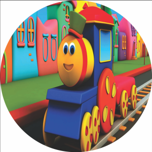 PAINEL REDONDO BOB O TREM TECIDO   MALHA  PREMIUM  