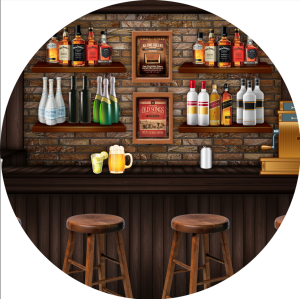 PAINEL REDONDO BOTECO TECIDO   MALHA  PREMIUM  