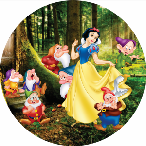 PAINEL REDONDO BRANCA DE NEVE TECIDO   MALHA  PREMIUM  