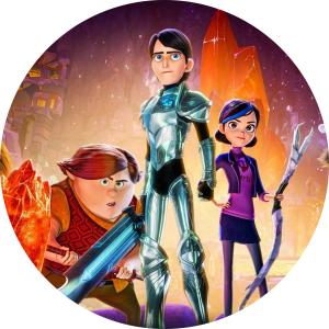 PAINEL REDONDO CAÇADORES DE TROLLS TECIDO   MALHA  PREMIUM  