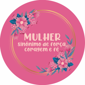 PAINEL REDONDO DIA DA MULHER TECIDO   MALHA  PREMIUM  