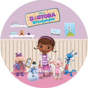 PAINEL REDONDO DOUTORA BRINQUEDOS TECIDO   MALHA  PREMIUM  