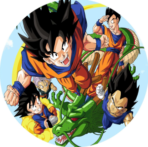 PAINEL REDONDO DRAGON BALL TECIDO   MALHA  PREMIUM  