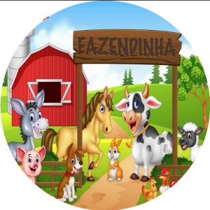 PAINEL REDONDO FAZENDINHA TECIDO   MALHA  PREMIUM  