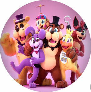 PAINEL REDONDO FIVE NIGHTS AT FREDDY TECIDO   MALHA  PREMIUM  