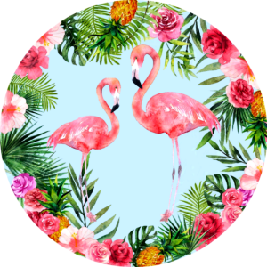 PAINEL REDONDO FLAMINGO TECIDO   MALHA  PREMIUM  