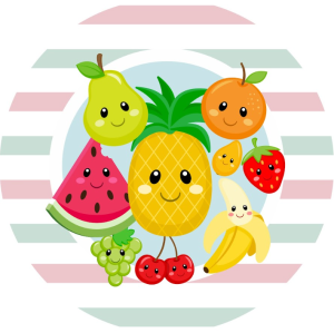 PAINEL REDONDO FRUTINHAS TECIDO   MALHA  PREMIUM  