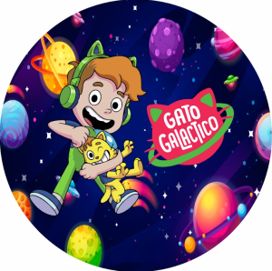 PAINEL REDONDO GATO GALATICO TECIDO   MALHA  PREMIUM  