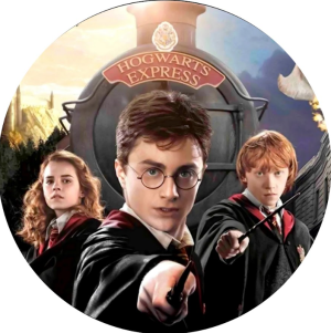 PAINEL REDONDO HARRY POTTER TECIDO   MALHA  PREMIUM  