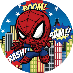 PAINEL REDONDO HOMEM ARANHA CUTE TECIDO   MALHA  PREMIUM  
