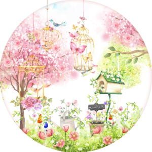 PAINEL REDONDO JARDIM ENCANTADO TECIDO   MALHA  PREMIUM  