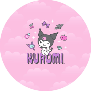 PAINEL REDONDO KUROMI TECIDO   MALHA  PREMIUM  