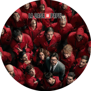 PAINEL REDONDO LA CASA DE PAPEL TECIDO   MALHA  PREMIUM  