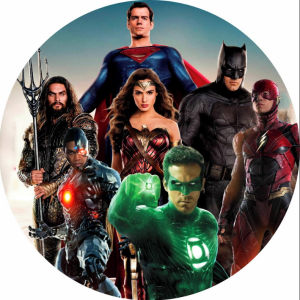 PAINEL REDONDO LIGA DA JUSTIÇA TECIDO   MALHA  PREMIUM  