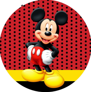 PAINEL REDONDO MICKEY MOUSE TECIDO   MALHA  PREMIUM  