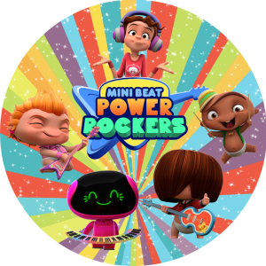 PAINEL REDONDO MINI BEAT POWER ROCKERS TECIDO   MALHA  PREMIUM  