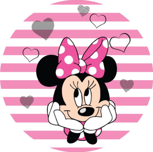 PAINEL REDONDO MINNIE ROSA TECIDO   MALHA  PREMIUM  