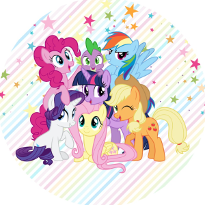 PAINEL REDONDO MY LITTLE PONY TECIDO   MALHA  PREMIUM  
