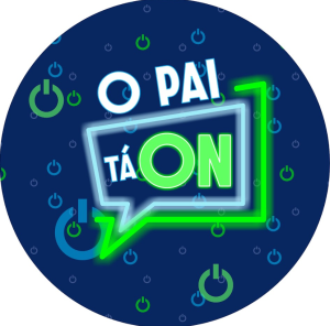PAINEL REDONDO O PAI TÁ ON TECIDO   MALHA  PREMIUM  