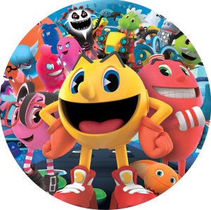 PAINEL REDONDO PAC MAN TECIDO   MALHA  PREMIUM  