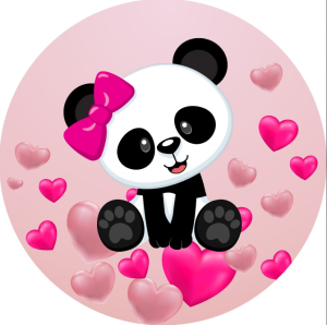 PAINEL REDONDO PANDA TECIDO   MALHA  PREMIUM  