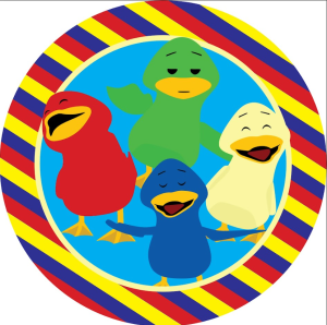 PAINEL REDONDO PATINHO COLORIDO TECIDO   MALHA  PREMIUM  