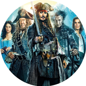 PAINEL REDONDO PIRATAS DO CARIBE TECIDO   MALHA  PREMIUM  