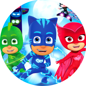 PAINEL REDONDO PJ MASKS TECIDO   MALHA  PREMIUM  