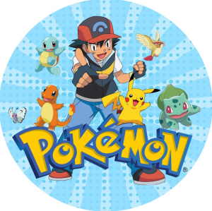 PAINEL REDONDO POKÉMON TECIDO   MALHA  PREMIUM  