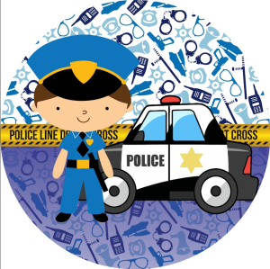 PAINEL REDONDO POLICIA TECIDO   MALHA  PREMIUM  