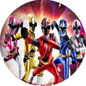 PAINEL REDONDO POWER RANGERS TECIDO   MALHA  PREMIUM  