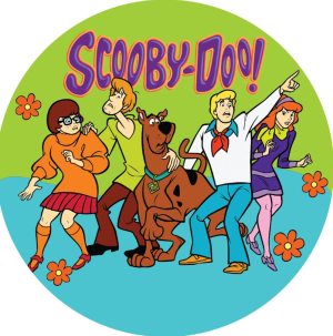 PAINEL REDONDO SCOOBY DOO TECIDO   MALHA  PREMIUM  