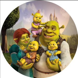 PAINEL REDONDO SHREK TECIDO   MALHA  PREMIUM  