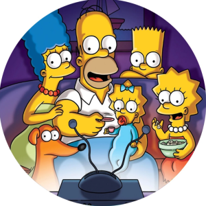 PAINEL REDONDO SIMPSONS TECIDO   MALHA  PREMIUM  