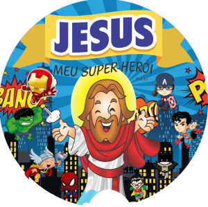 PAINEL REDONDO SUPER JESUS TECIDO   MALHA  PREMIUM  