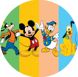 PAINEL REDONDO TURMA DO MICKEY TECIDO   MALHA  PREMIUM  